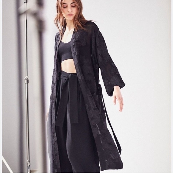 Aritzia Wilfred Durante Jacket Robe Sheer Duster Black Size XS - Picture 1 of 9